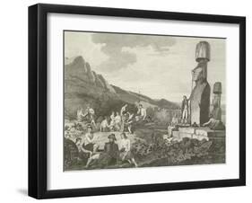 Inhabitants and Monuments of Easter Island-null-Framed Giclee Print