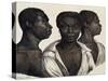 Inhabitants of Mozambique, Lithograph from Picturesque Voyages around World-Louis Choris-Stretched Canvas