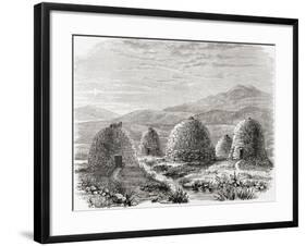 Inhabited Huts on Uig, Island of Lewis in the Outer Hebrides in 1859, from 'scottish Pictures…-null-Framed Giclee Print