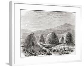 Inhabited Huts on Uig, Island of Lewis in the Outer Hebrides in 1859, from 'scottish Pictures…-null-Framed Giclee Print