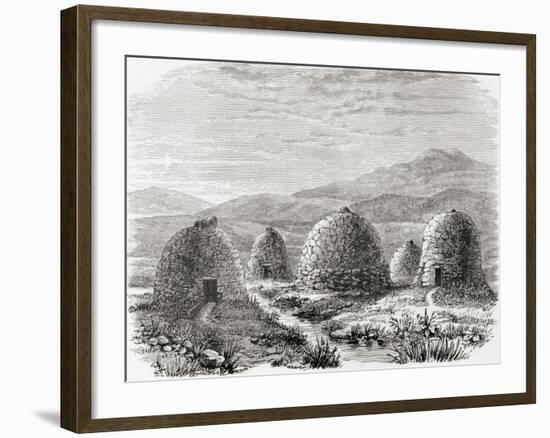 Inhabited Huts on Uig, Island of Lewis in the Outer Hebrides in 1859, from 'scottish Pictures…-null-Framed Giclee Print