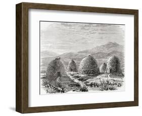 Inhabited Huts on Uig, Island of Lewis in the Outer Hebrides in 1859, from 'scottish Pictures…-null-Framed Giclee Print