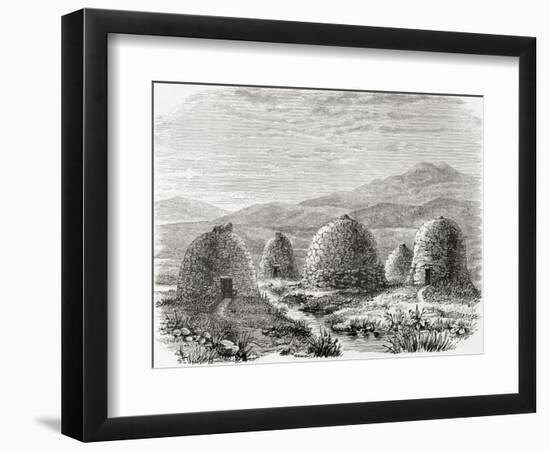 Inhabited Huts on Uig, Island of Lewis in the Outer Hebrides in 1859, from 'scottish Pictures…-null-Framed Giclee Print