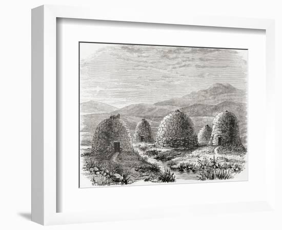 Inhabited Huts on Uig, Island of Lewis in the Outer Hebrides in 1859, from 'scottish Pictures…-null-Framed Giclee Print