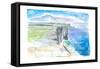Inishmore Cliffs with Dun Aonghasa Fort Aran Islands Ireland-M. Bleichner-Framed Stretched Canvas