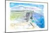 Inishmore Cliffs with Dun Aonghasa Fort Aran Islands Ireland-M. Bleichner-Mounted Art Print