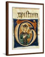 Initial Capital Letter G Depicting the Figure of a Saint-null-Framed Giclee Print
