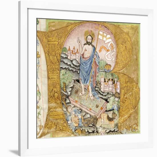 Initial Capital Letter with the Resurrection of Christ-null-Framed Giclee Print