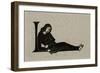 Initial L with Woman, 1929-Eric Gill-Framed Giclee Print