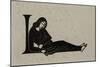 Initial L with Woman, 1929-Eric Gill-Mounted Giclee Print