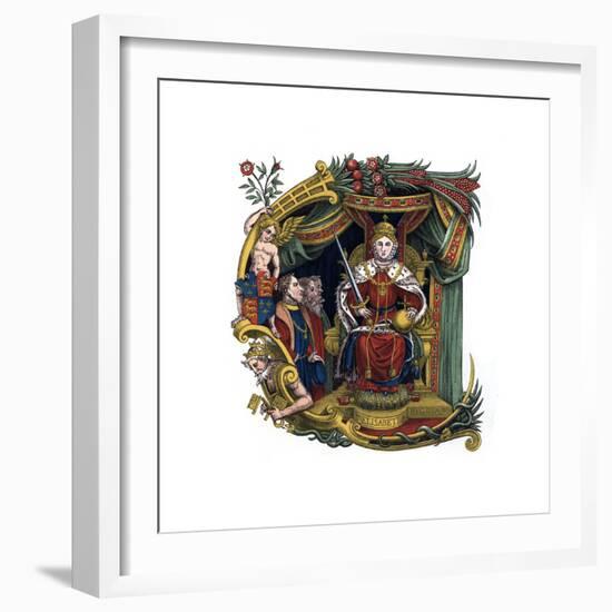 Initial Letter C, 1563-Henry Shaw-Framed Giclee Print