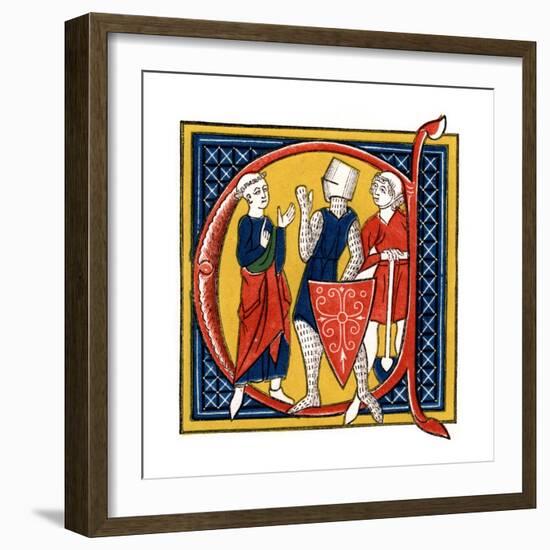 Initial Letter C, Early 14th Century-Henry Shaw-Framed Giclee Print