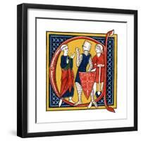 Initial Letter C, Early 14th Century-Henry Shaw-Framed Giclee Print