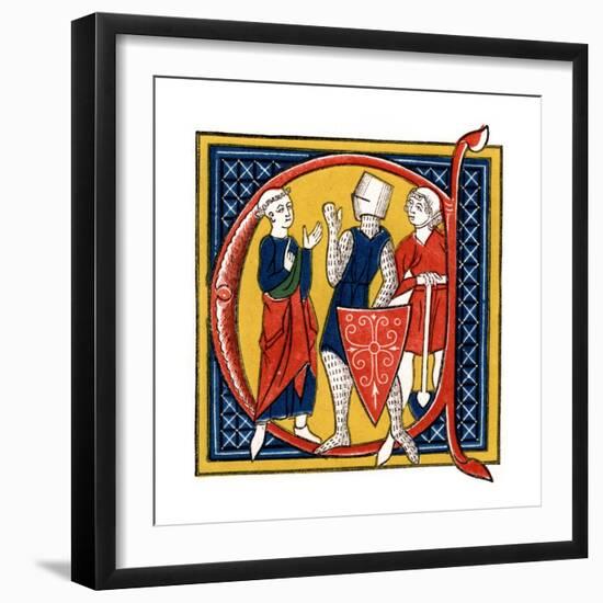 Initial Letter C, Early 14th Century-Henry Shaw-Framed Giclee Print
