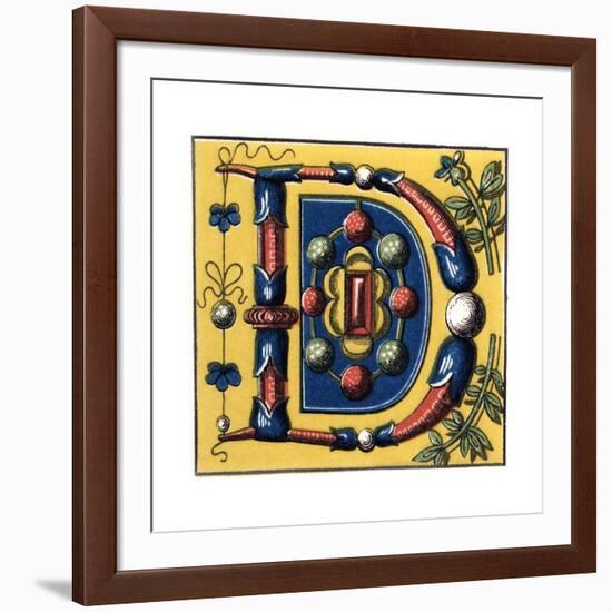 Initial Letter D, 15th Century-Henry Shaw-Framed Giclee Print