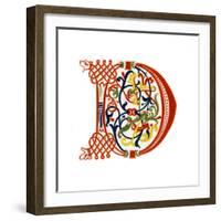 Initial Letter D, Late 12th Century-Henry Shaw-Framed Giclee Print