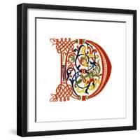 Initial Letter D, Late 12th Century-Henry Shaw-Framed Giclee Print