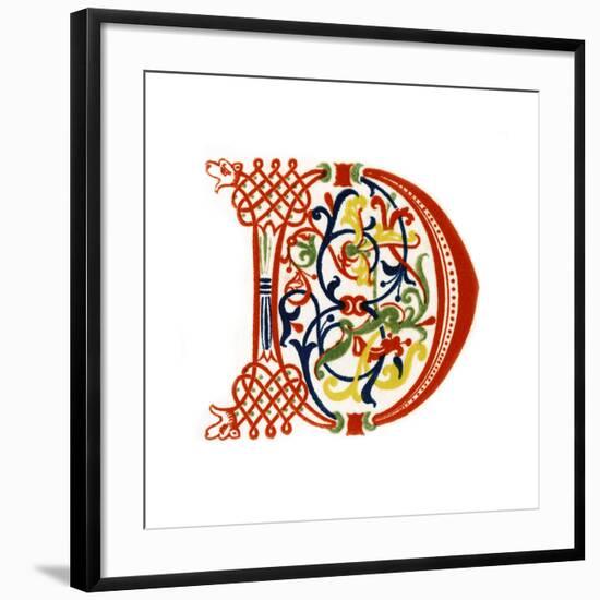 Initial Letter D, Late 12th Century-Henry Shaw-Framed Giclee Print