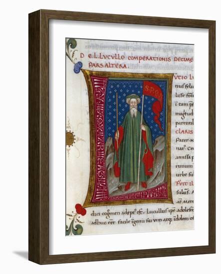 Initial Letter L Depicting Lucius Lucullus Licino-Pietro Candido Decembrio-Framed Giclee Print