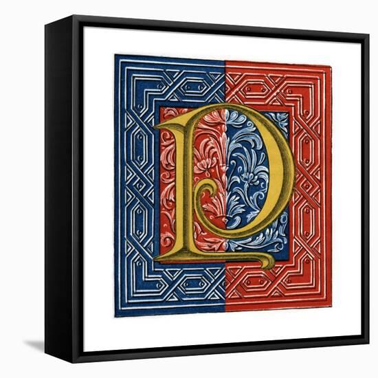 Initial Letter P-Henry Shaw-Framed Stretched Canvas