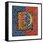 Initial Letter P-Henry Shaw-Framed Stretched Canvas