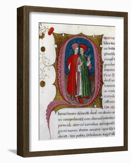 Initial Letter Q Depicting Tiberius and Gaius Sempronius Gracchus-Pietro Candido Decembrio-Framed Giclee Print