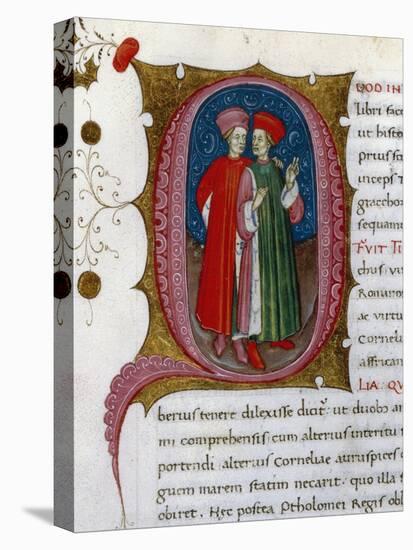 Initial Letter Q Depicting Tiberius and Gaius Sempronius Gracchus-Pietro Candido Decembrio-Stretched Canvas