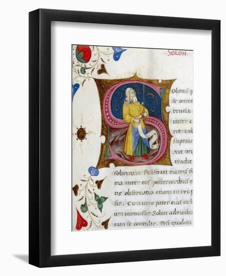 Initial Letter S Depicting Solon-Pietro Candido Decembrio-Framed Giclee Print