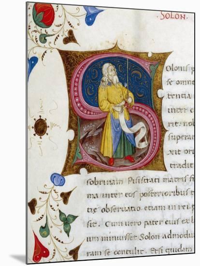 Initial Letter S Depicting Solon-Pietro Candido Decembrio-Mounted Giclee Print