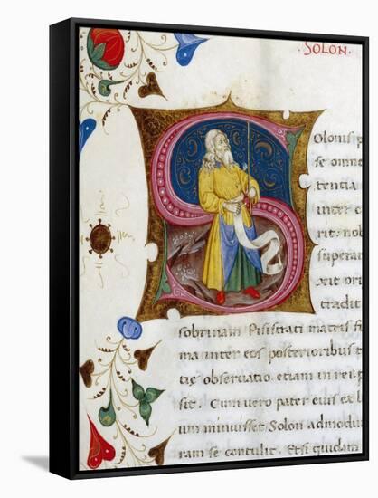 Initial Letter S Depicting Solon-Pietro Candido Decembrio-Framed Stretched Canvas