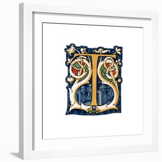 Initial Letter T-Henry Shaw-Framed Giclee Print