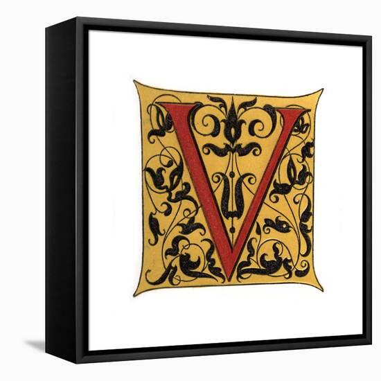 Initial Letter V-Henry Shaw-Framed Stretched Canvas