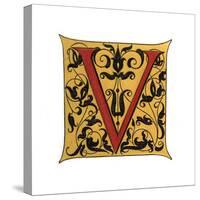 Initial Letter V-Henry Shaw-Stretched Canvas