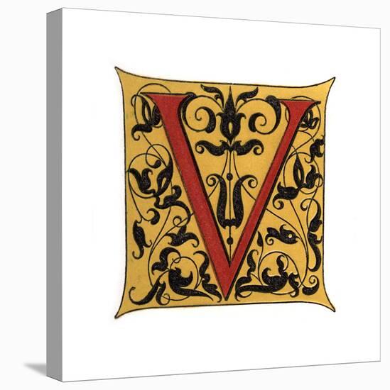 Initial Letter V-Henry Shaw-Stretched Canvas