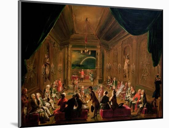 Initiation Ceremony in a Viennese Masonic Lodge During the Reign of Joseph II-Ignaz Unterberger-Mounted Giclee Print