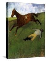 Injured Jockey, 1896-98-Edgar Degas-Stretched Canvas
