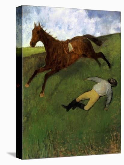 Injured Jockey, 1896-98-Edgar Degas-Stretched Canvas