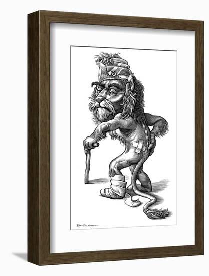 Injured Lion, Conceptual Artwork-Bill Sanderson-Framed Photographic Print