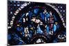 Injured Pilgrim Ignored by Priest and Levite, Stained Glass, Chartres Cathedral, France, 1205-1215-null-Mounted Photographic Print