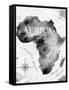 Ink Africa Map-anna42f-Framed Stretched Canvas