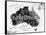 Ink Australia Map-anna42f-Framed Stretched Canvas