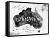 Ink Australia Map-anna42f-Framed Stretched Canvas