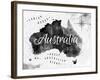 Ink Australia Map-anna42f-Framed Art Print