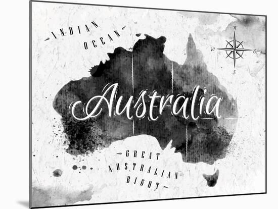 Ink Australia Map-anna42f-Mounted Art Print