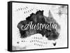 Ink Australia Map-anna42f-Framed Stretched Canvas