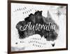 Ink Australia Map-anna42f-Framed Art Print