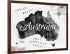 Ink Australia Map-anna42f-Framed Art Print