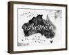 Ink Australia Map-anna42f-Framed Art Print