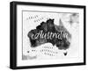 Ink Australia Map-anna42f-Framed Art Print