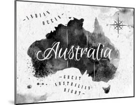 Ink Australia Map-anna42f-Mounted Art Print